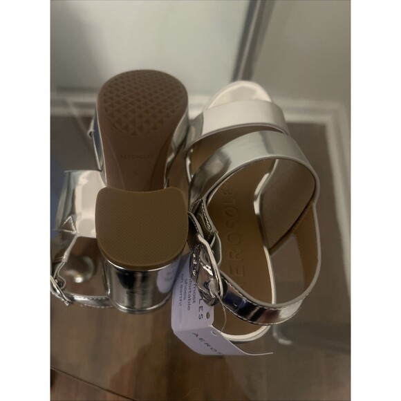Aerosoles Women's Sz 6 Platform Sandal in Silver Metallic Faux Leather - Picture 5 of 6